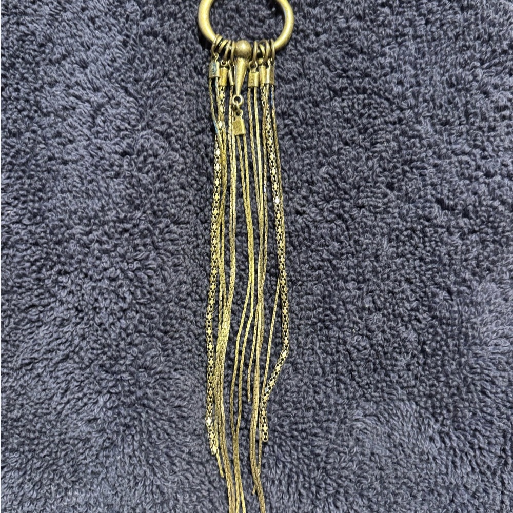 American Eagle Elegant Gold Tassel Long Necklace.